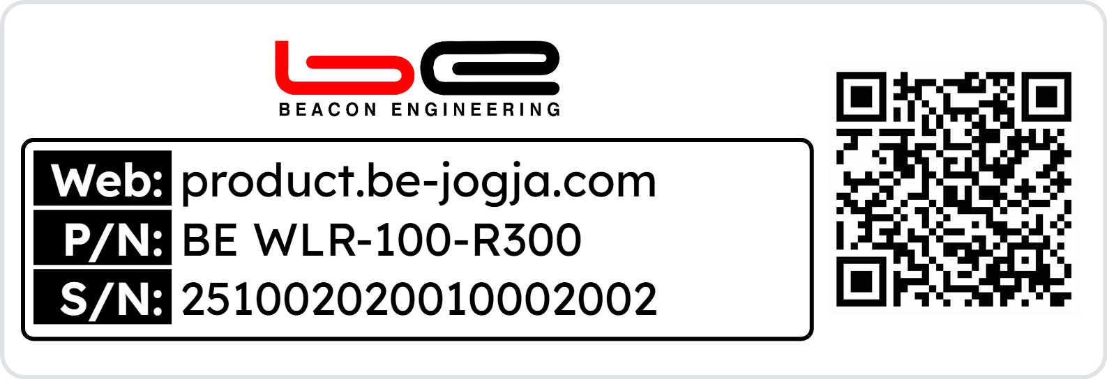 Contoh Label Serial Number Data Logger